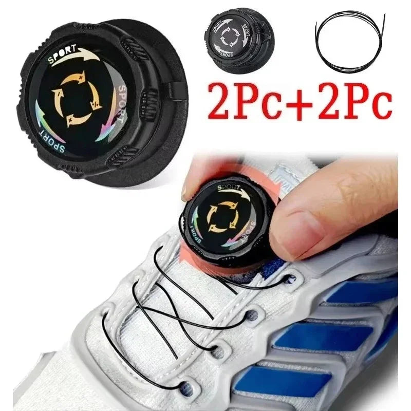 No-Tie Metal Swivel Elastic Shoe Laces – Quick-Lock Shoelaces for Kids & Adults