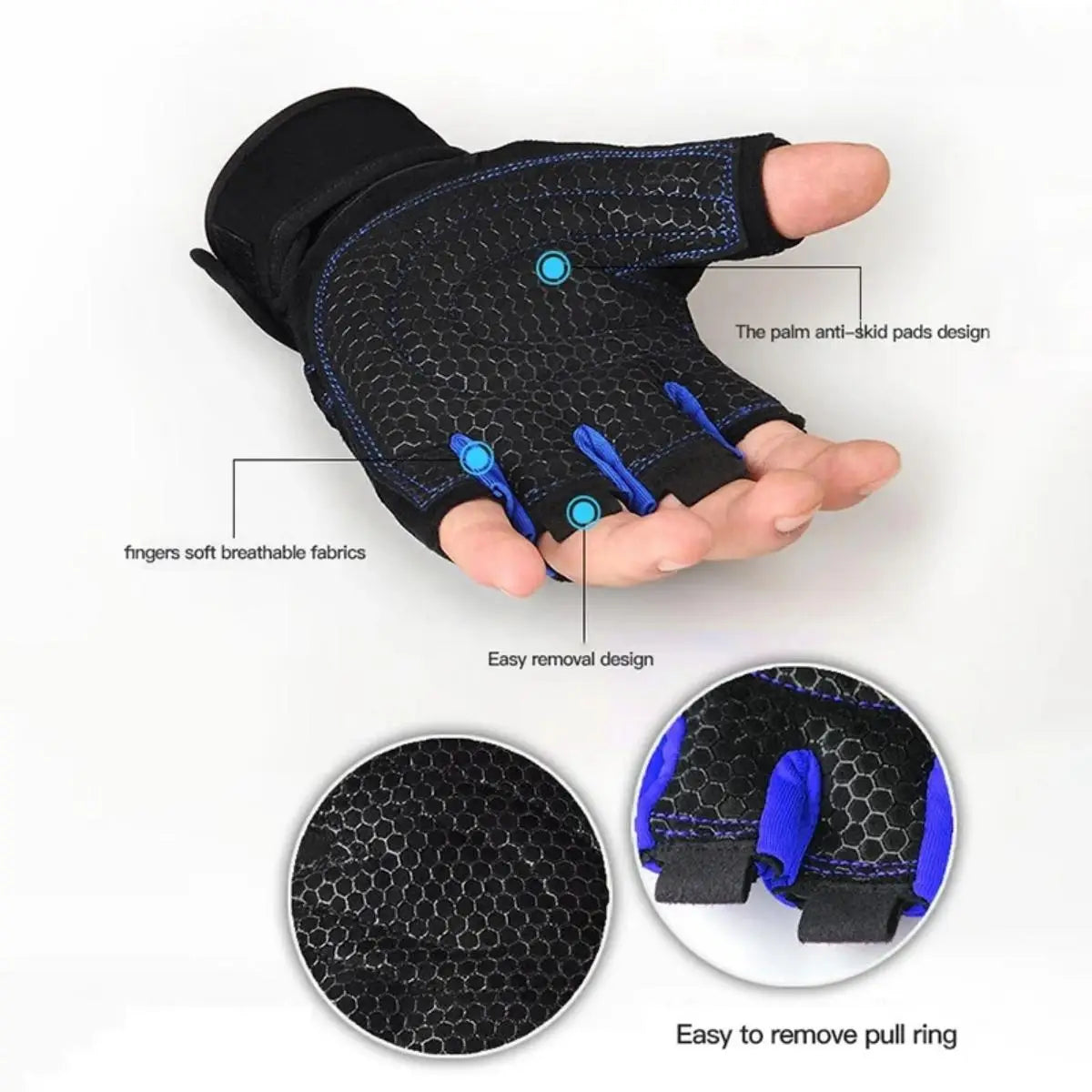 Person wearing weightlifting gloves during workout
