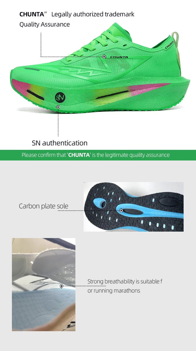 Carbon Plate Marathon Running Shoes – Lightweight Breathable Non-Slip Athletic Sneakers for Men & Women