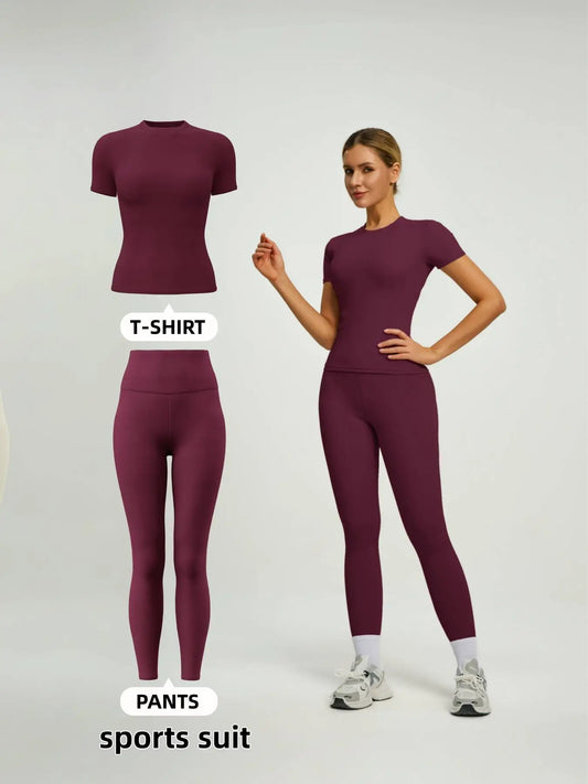 Matching activewear set styled for the gym and beyond