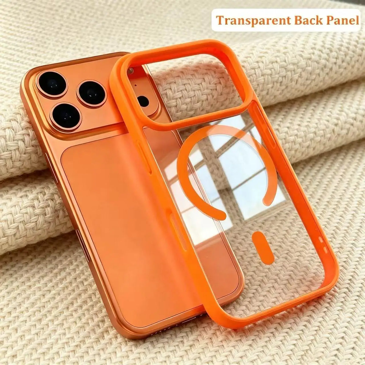Acrylic phone case shown on phone with camera cutout