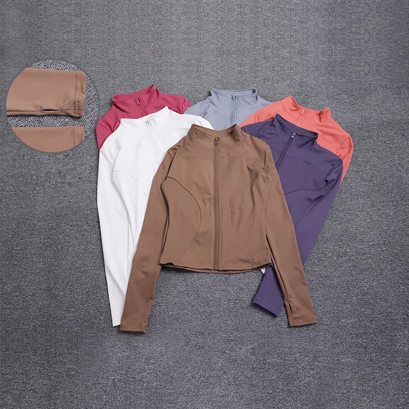 Women's sport jacket back view showing regular fit