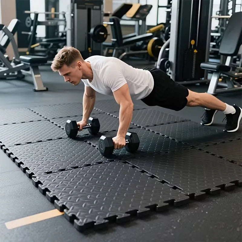 16-piece interlocking EVA foam exercise mat tiles