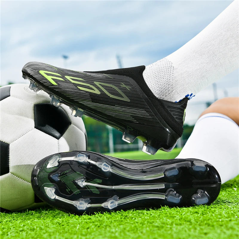 Men's High-Top Soccer & Football Boots – Non-Slip Firm Ground Cleats for Indoor & Outdoor Play