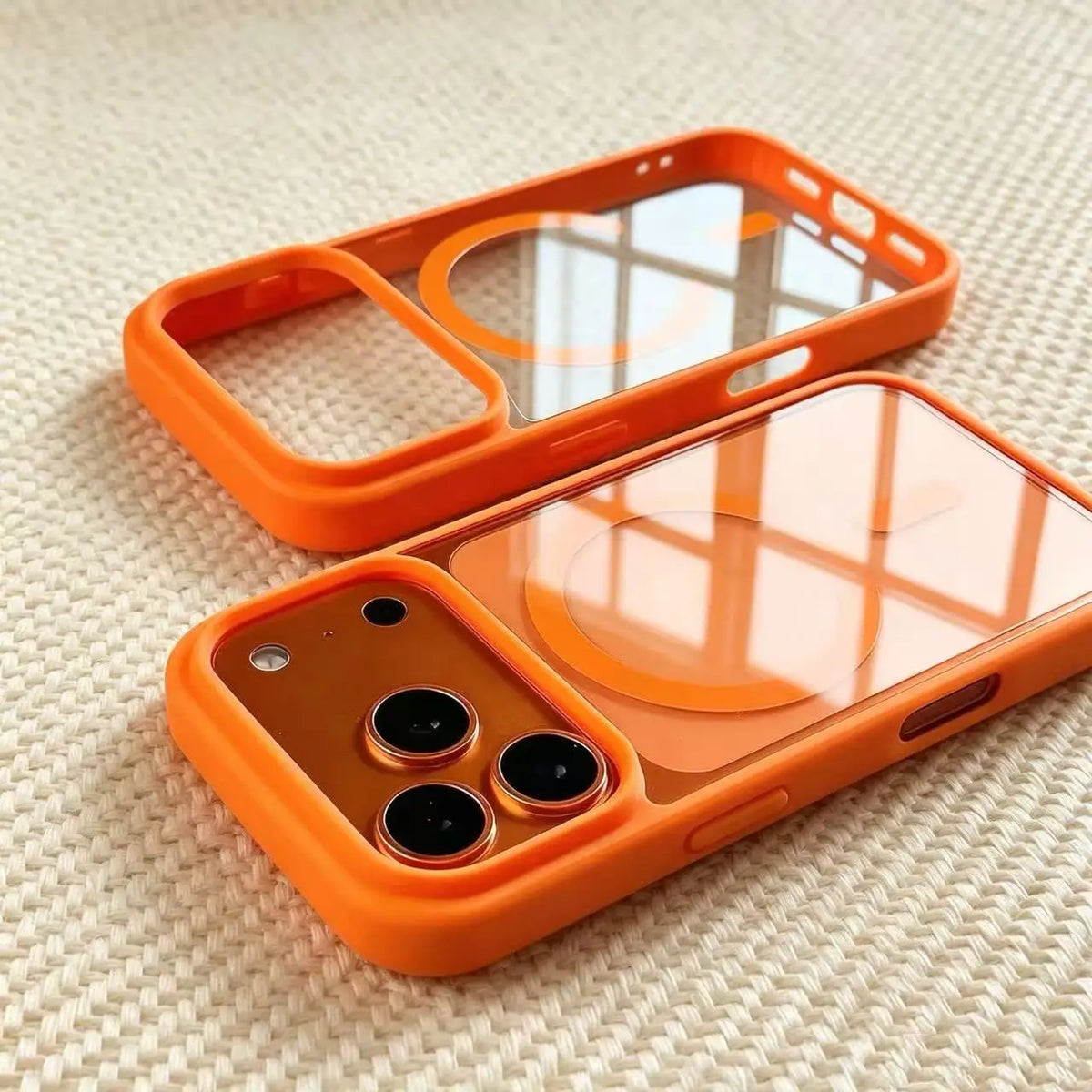 Transparent acrylic magnetic phone case back view