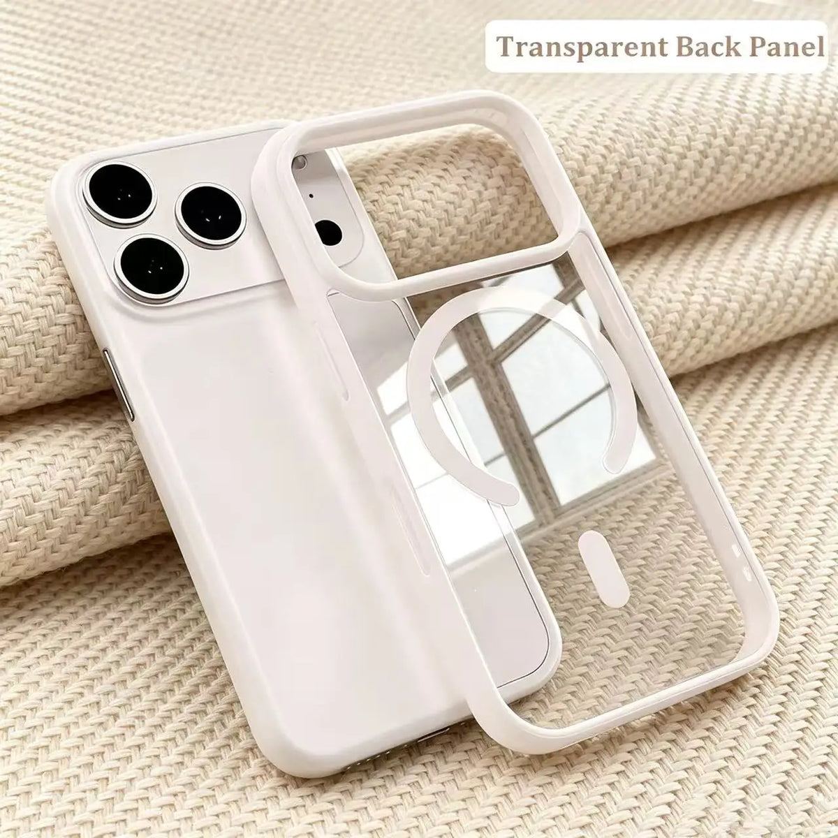 Close-up of magnetic ring on acrylic phone case