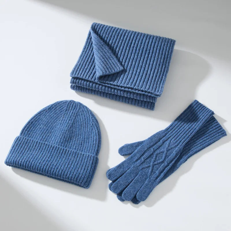 Close-up of ribbed knit glove texture