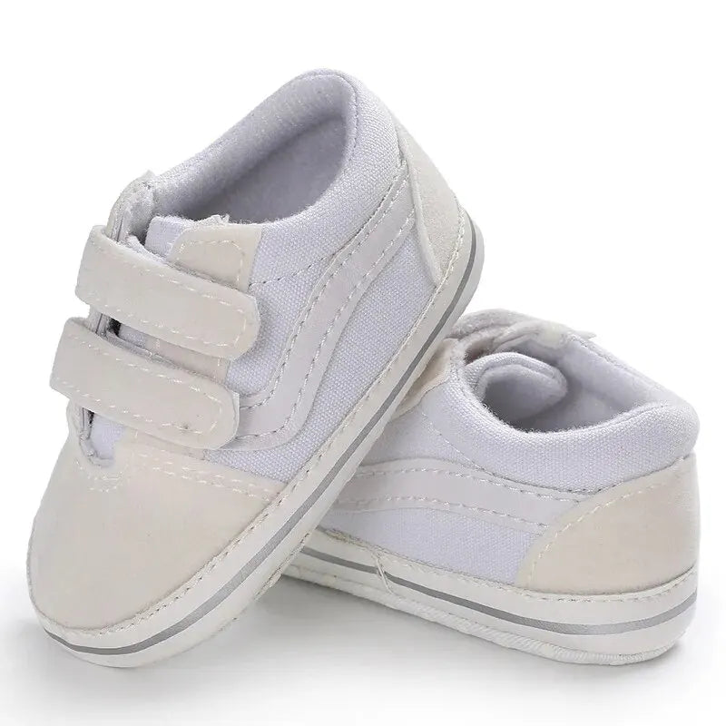 Baby Stripe Canvas Sneakers – Soft Anti-Slip First Walker Shoes for Infant Boys & Girls