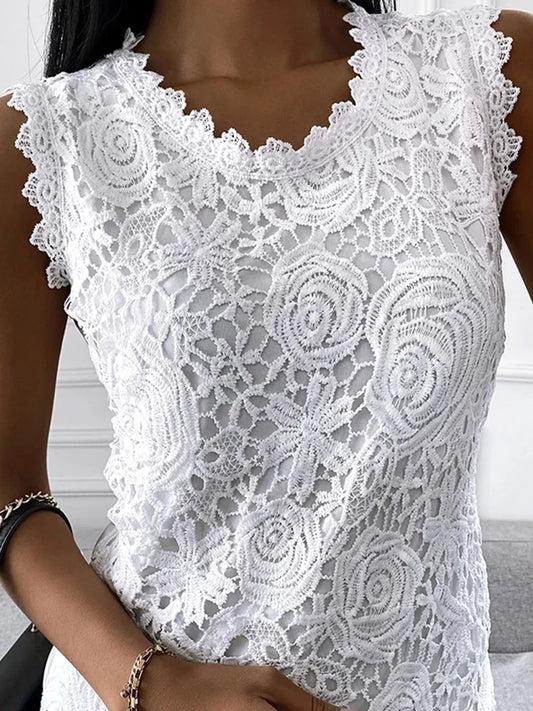 Women's black vintage lace jacquard sleeveless halter top