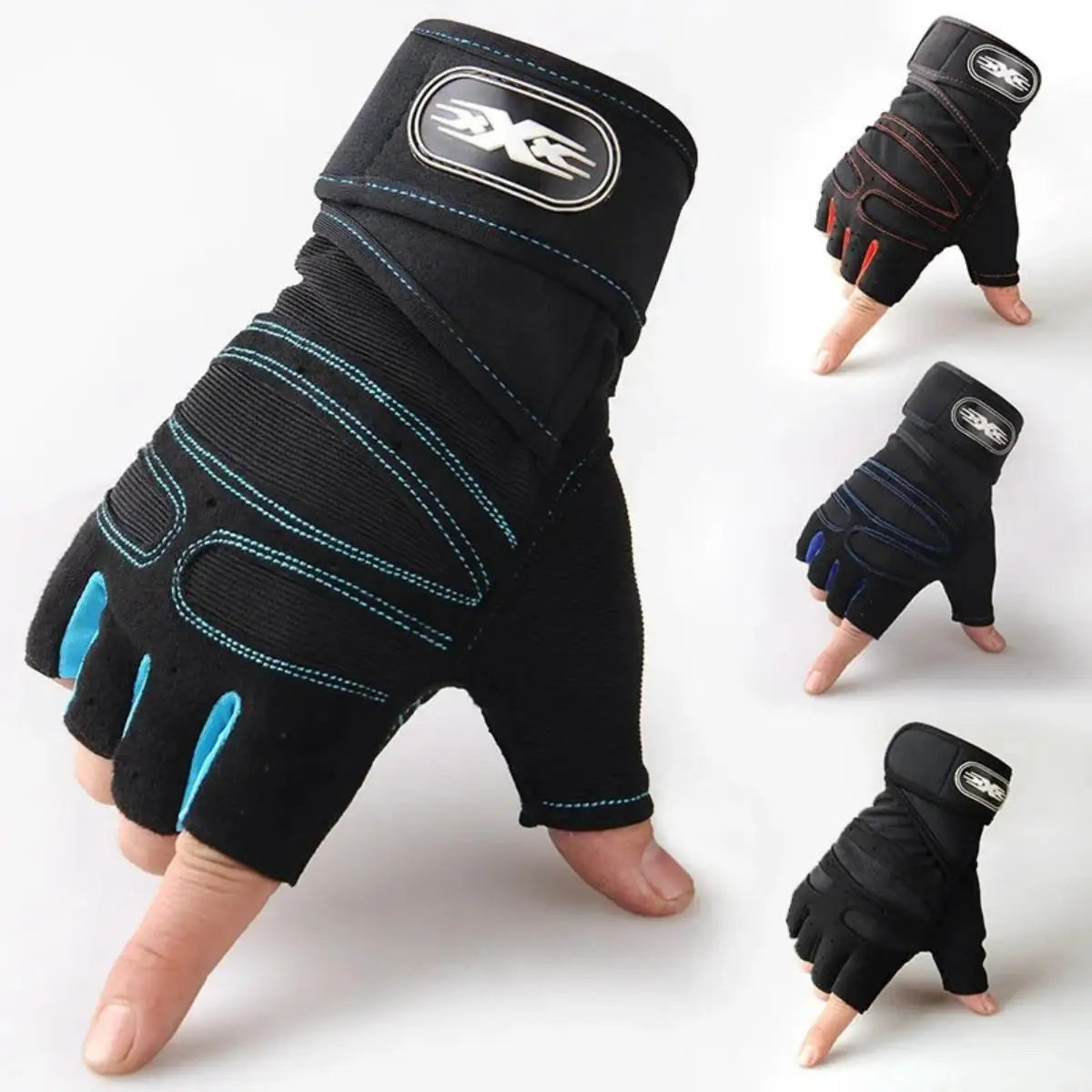 Weightlifting gloves with wrist wrap support