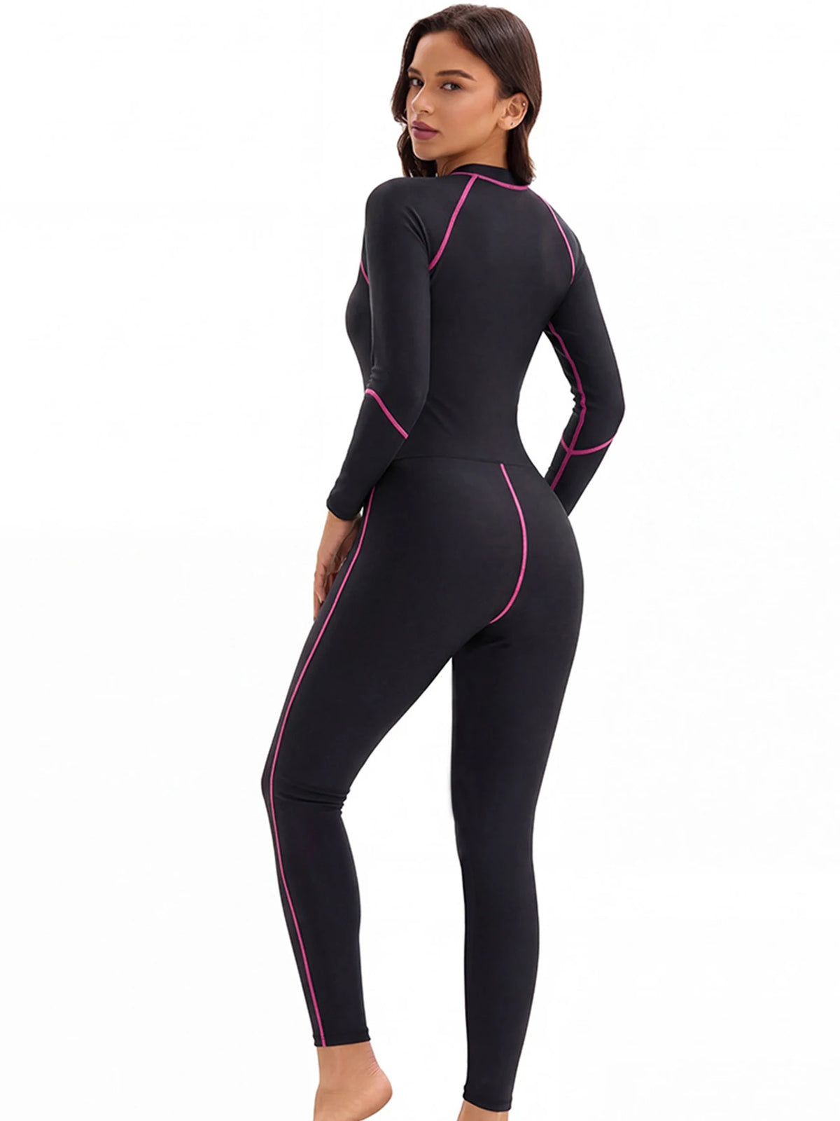 Long-Sleeve Zip Swimsuit – Full Coverage Surf Suit
