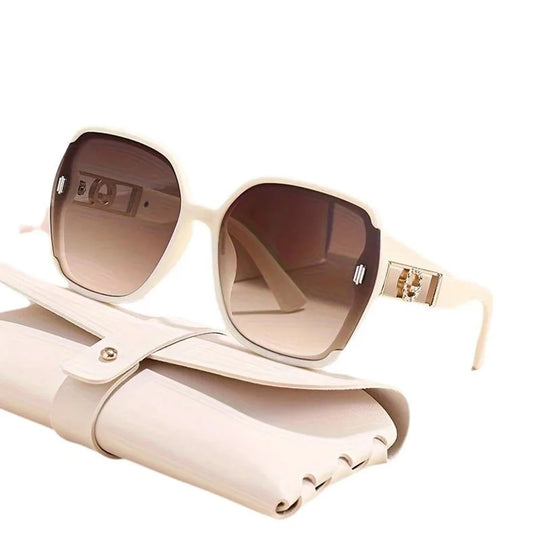 Oversized face-flattering sunglasses front view