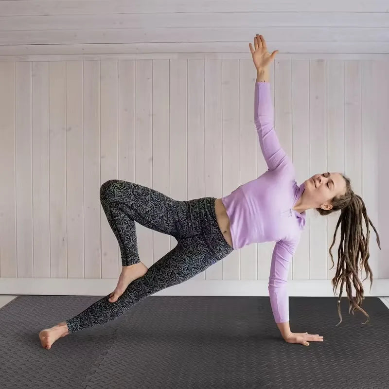 EVA foam mat tiles assembled on floor
