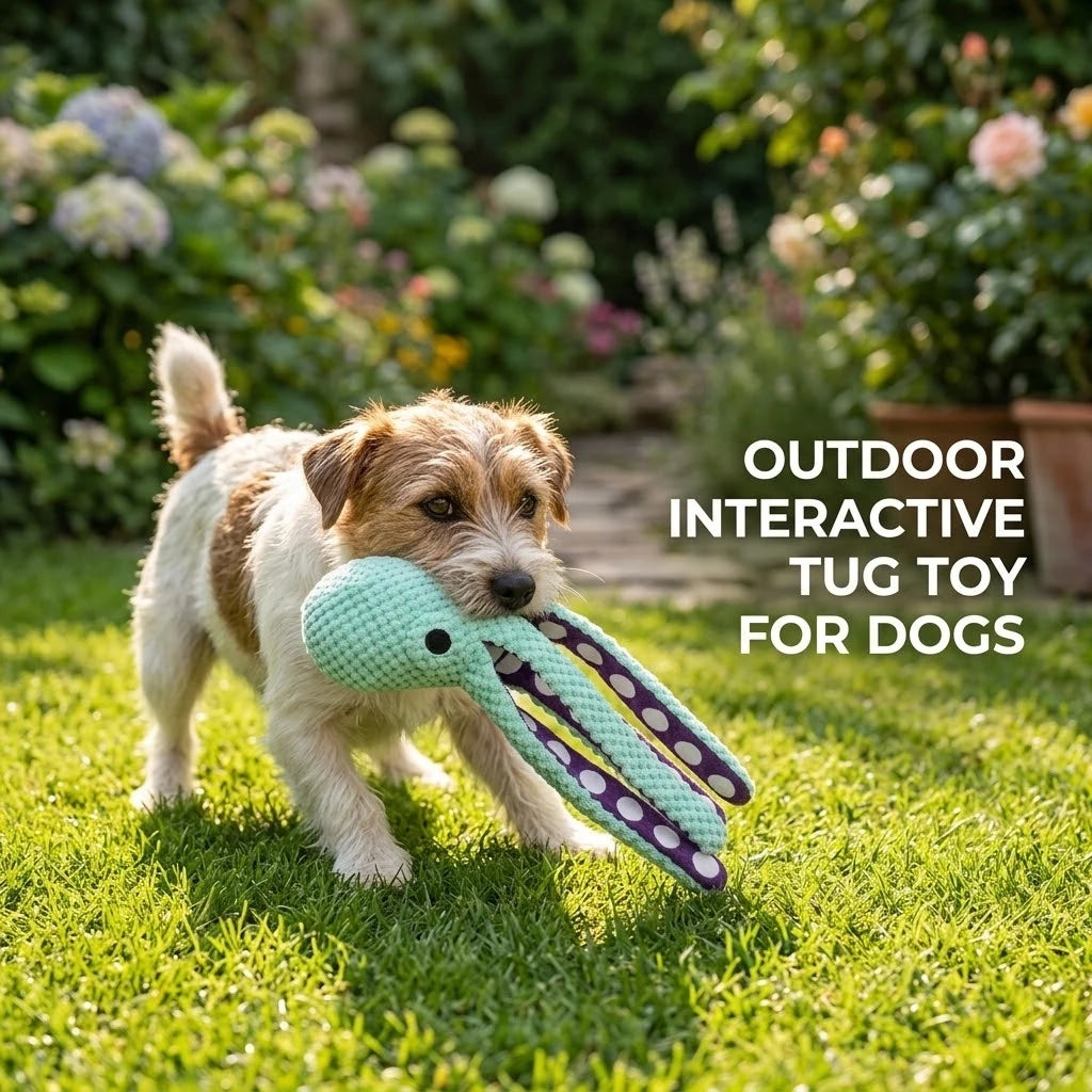 Squeaky Plush Dog Toy with Crinkle Tentacles – Interactive Chew Toy for Small & Medium Dogs