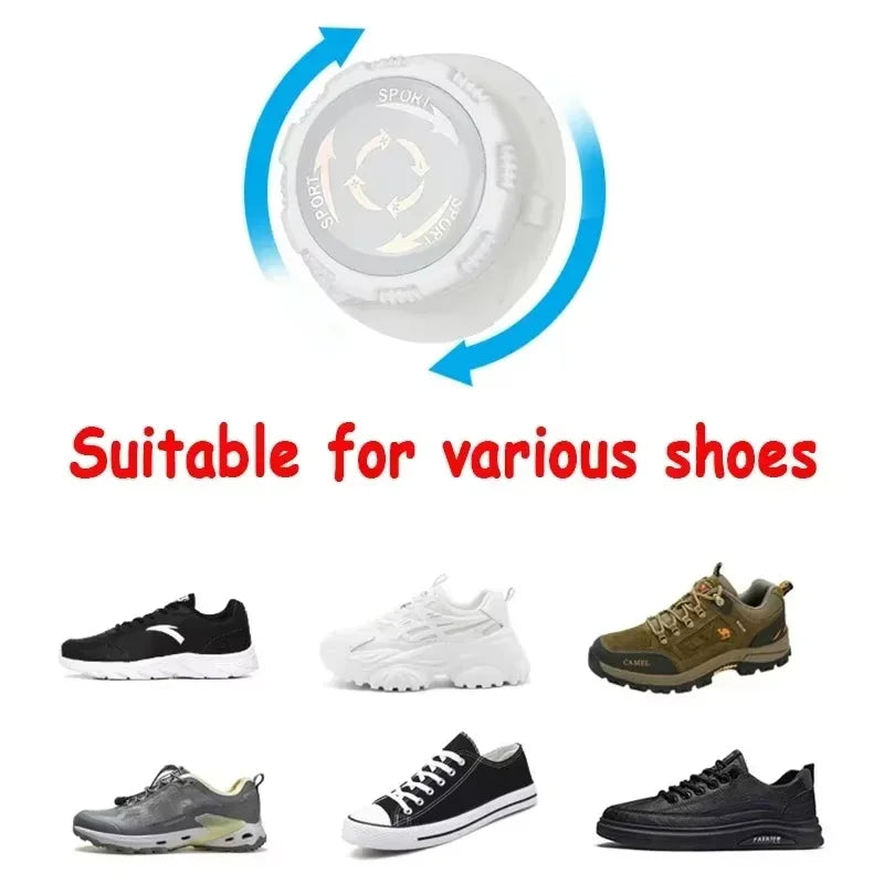No-Tie Metal Swivel Elastic Shoe Laces – Quick-Lock Shoelaces for Kids & Adults