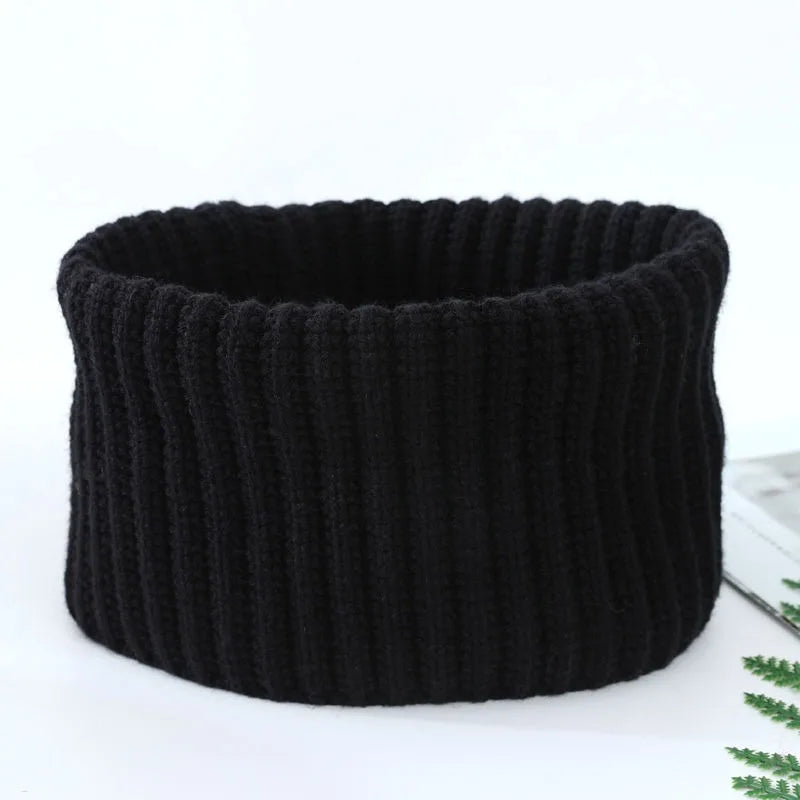 Windproof knit neck warmer scarf flat lay