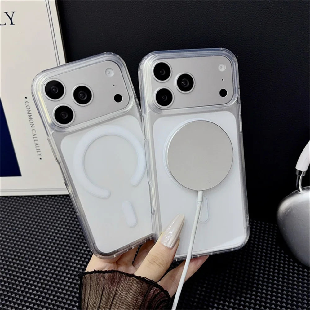 Close-up of raised bezel on clear phone case