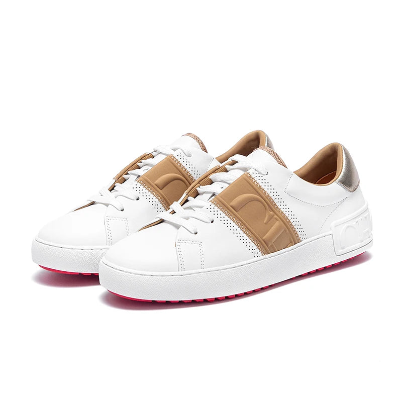 White platform sneakers side view