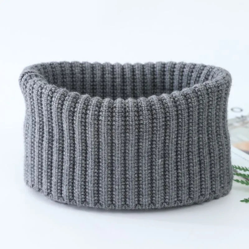 Close-up of knit neck warmer scarf texture