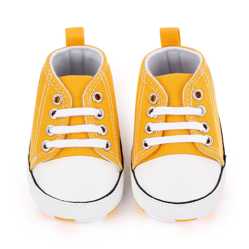 Baby Toddler Canvas Sneakers – Non-Slip Soft Sole First Walker Shoes for Boys & Girls