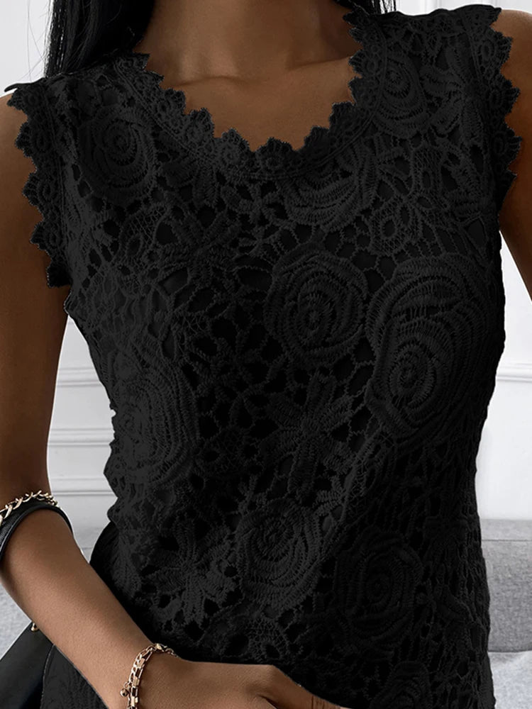 Lace Jacquard Sleeveless Halter Top