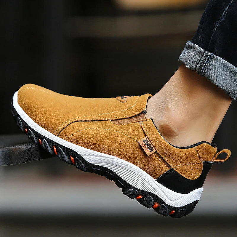 Men's Waterproof Trail Hiking Shoes – Breathable Anti-Slip Outdoor Sport Sneakers (Sizes 38–50)