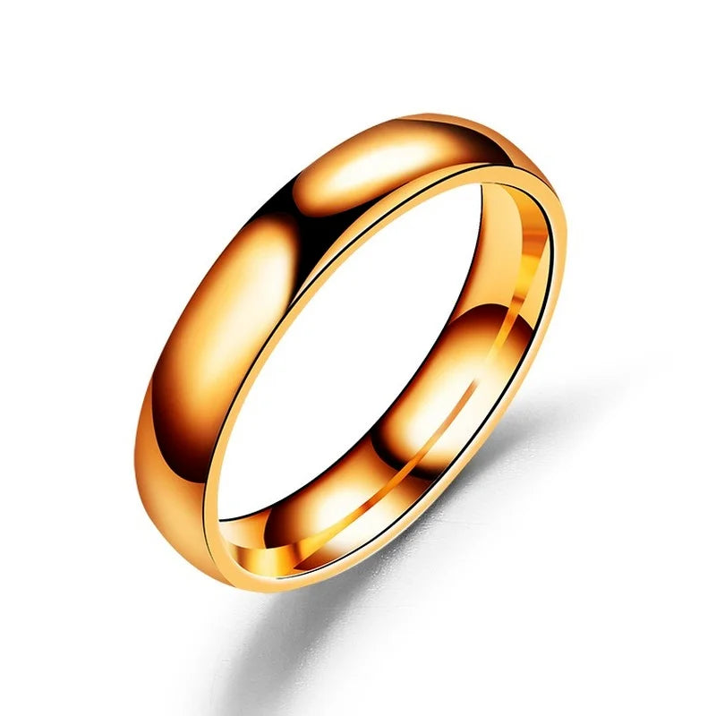 6mm Titanium Steel Band Ring – Hypoallergenic High-Polished Couple & Wedding Ring