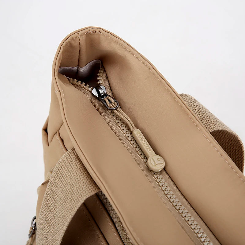 Eco-friendly canvas tote bag carried outdoors