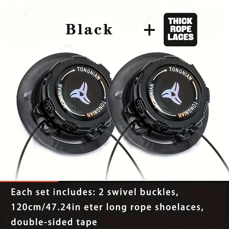 No-Tie Metal Swivel Elastic Shoe Laces – Quick-Lock Shoelaces for Kids & Adults