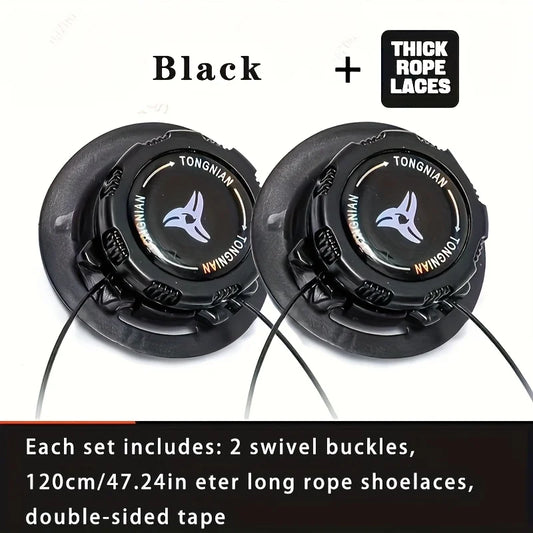No-Tie Metal Swivel Elastic Shoe Laces – Quick-Lock Shoelaces for Kids & Adults