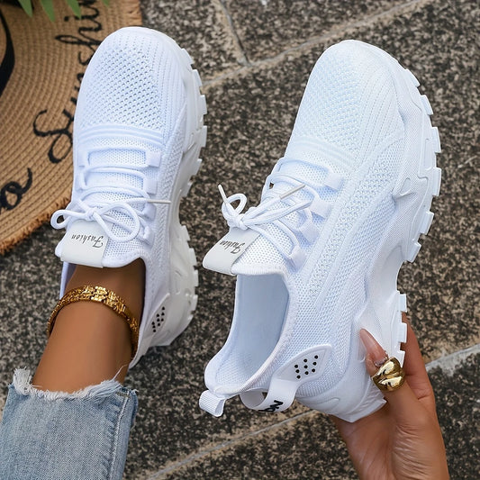 Knit sneakers side view showing breathable upper