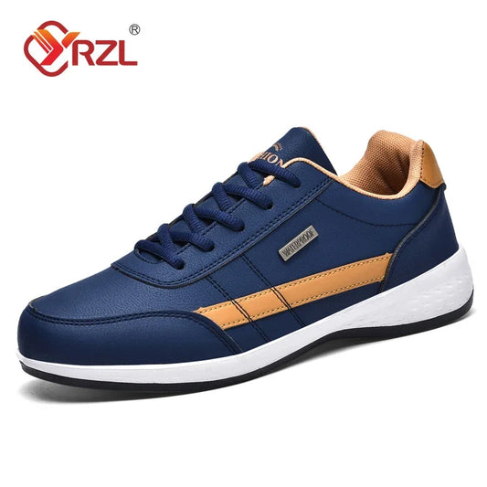 Men's Waterproof Leather Walking Sneakers – Non-Slip All-Season Sports Shoes