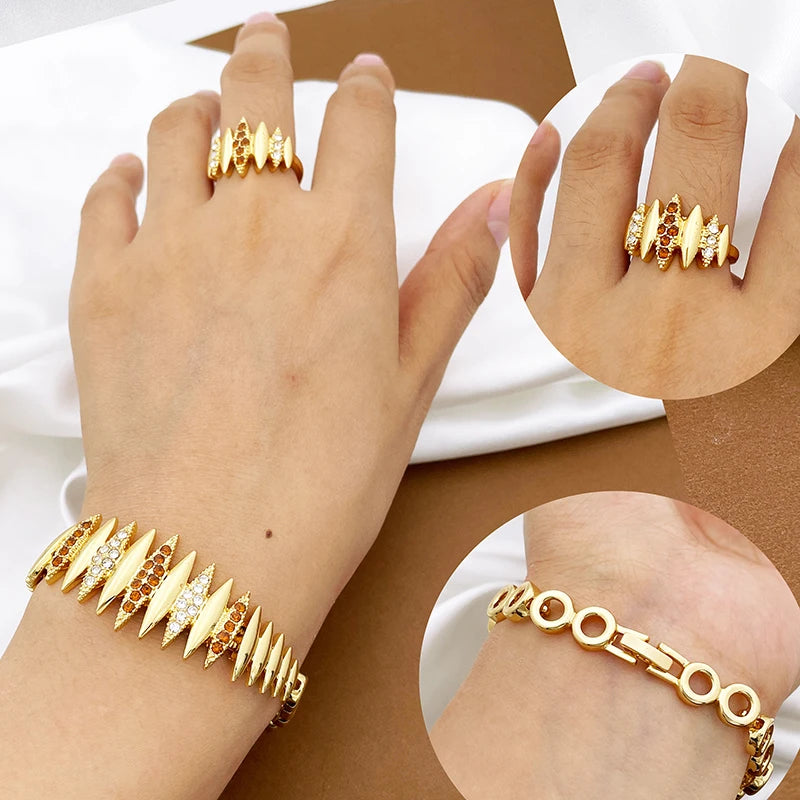 Gold-tone 4-piece jewelry set displayed together