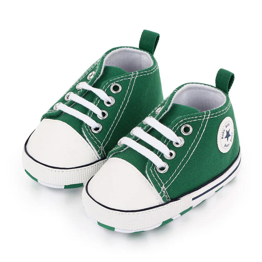 Baby Toddler Canvas Sneakers – Non-Slip Soft Sole First Walker Shoes for Boys & Girls