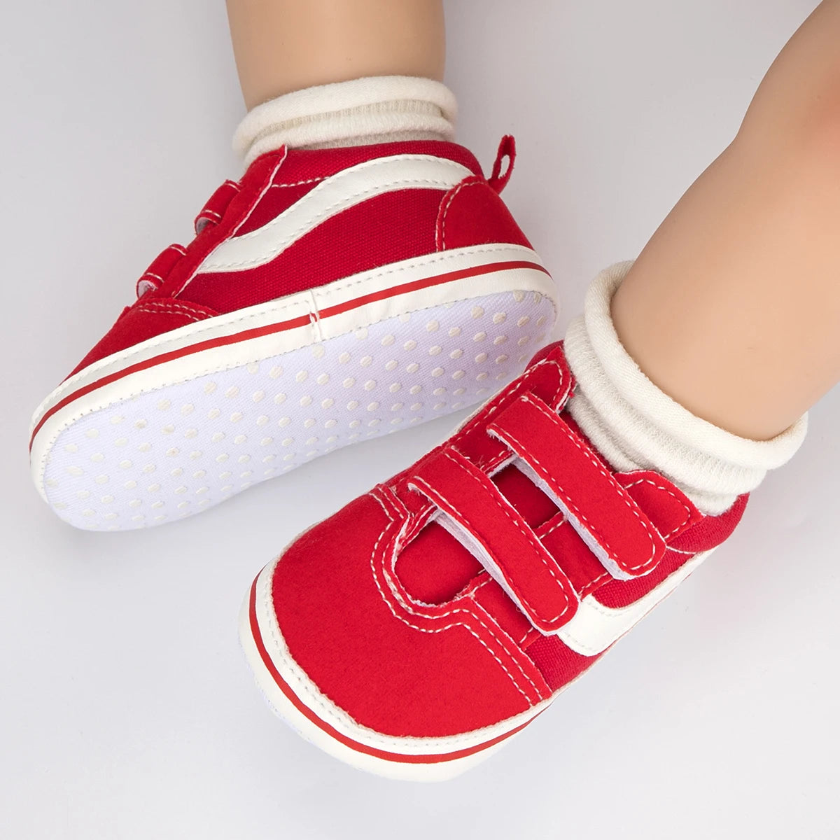Baby Stripe Canvas Sneakers – Soft Anti-Slip First Walker Shoes for Infant Boys & Girls