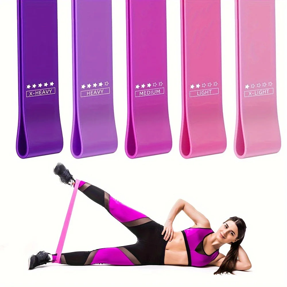 Resistance bands laid out showing different levels