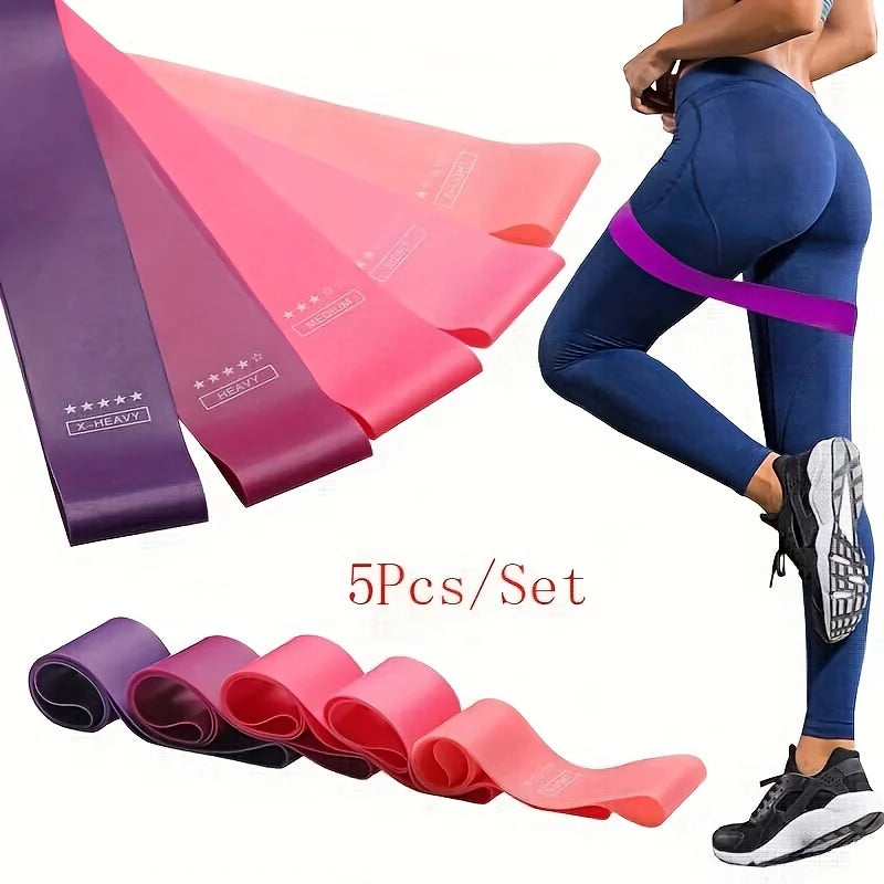 5-piece fabric resistance bands set