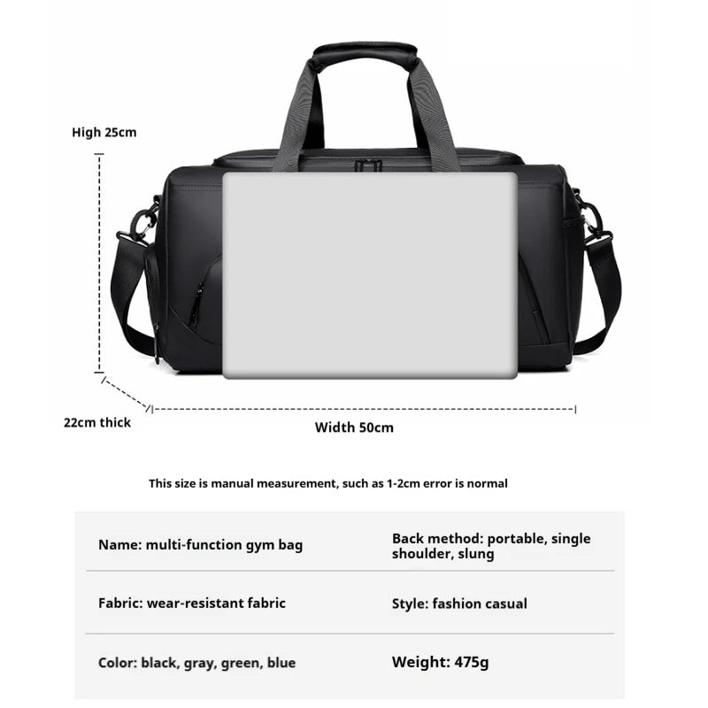 Duffel gym bag interior showing zip pockets