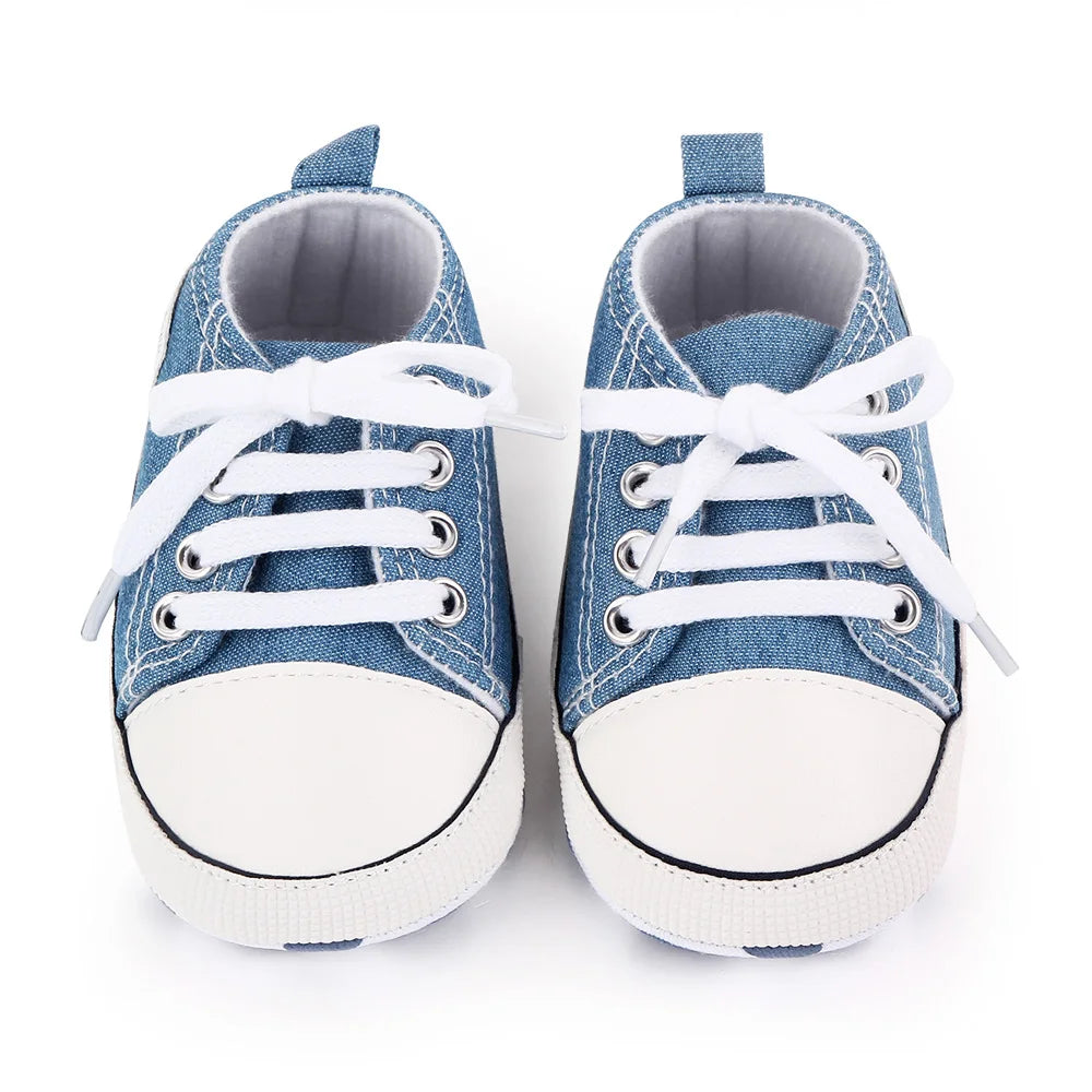 Baby Toddler Canvas Sneakers – Non-Slip Soft Sole First Walker Shoes for Boys & Girls
