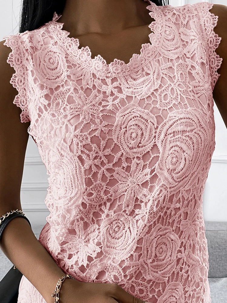 Lace Jacquard Sleeveless Halter Top