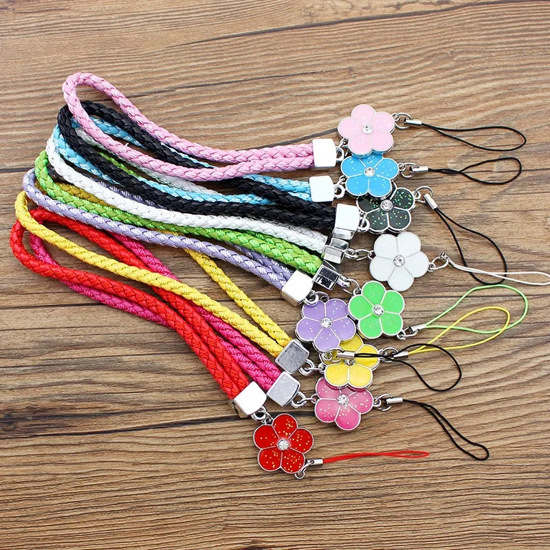 Braided phone strap attached to phone case