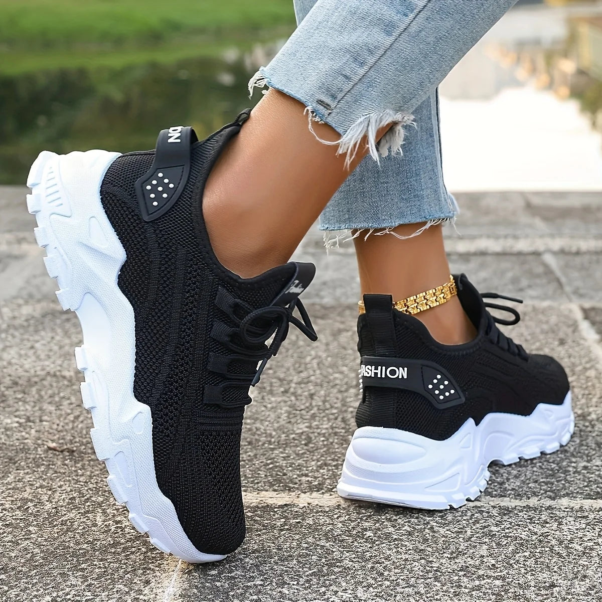 Knit sneakers top view