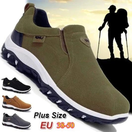 Men's Waterproof Trail Hiking Shoes – Breathable Anti-Slip Outdoor Sport Sneakers (Sizes 38–50)