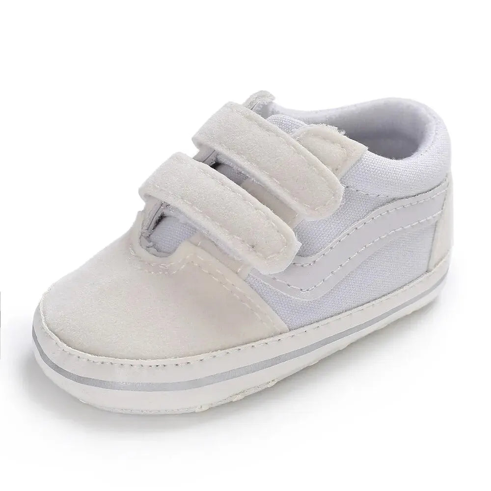 Baby Stripe Canvas Sneakers – Soft Anti-Slip First Walker Shoes for Infant Boys & Girls